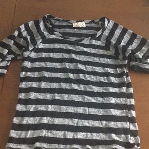 Shimmery Black & Silver striped top